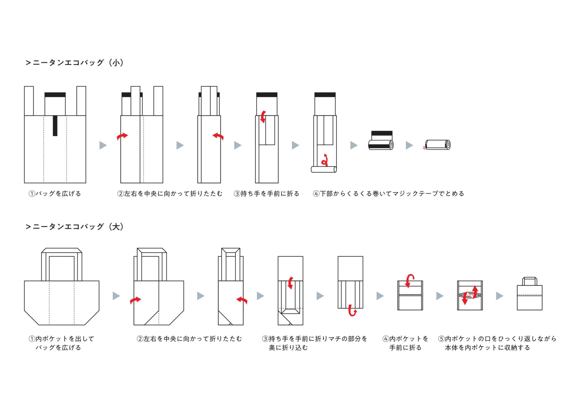 特典エコバッグのたたみ方