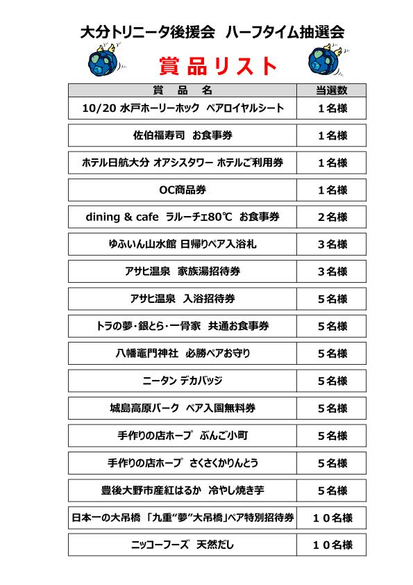 9/28(土)藤枝MYFC戦ハーフタイム抽選会のお知らせ